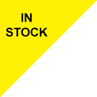 Yellow banner displaying the words in stock